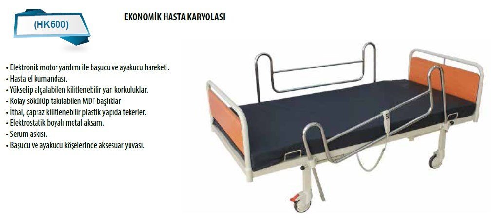 HK600 EKONOMİK HASTA KARYOLASI 2 MOTORLU
